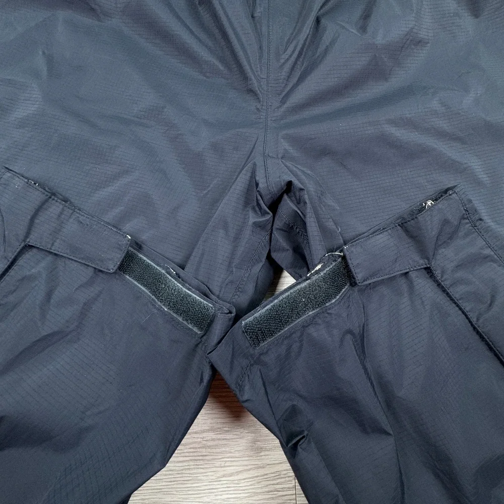 LL Bean Mens Rain Pants Ripstop Waterproof Black XL(?) Ankle Zip Hiking Outdoor